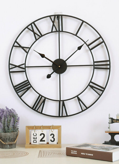 Black Metal Frame Wall Clock