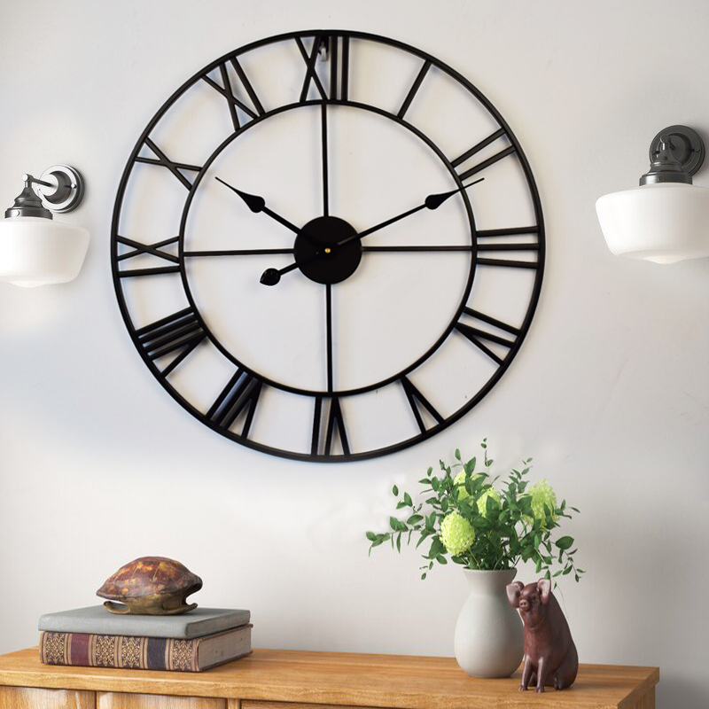 Black Metal Frame Wall Clock | Aesthetic Decor Shop