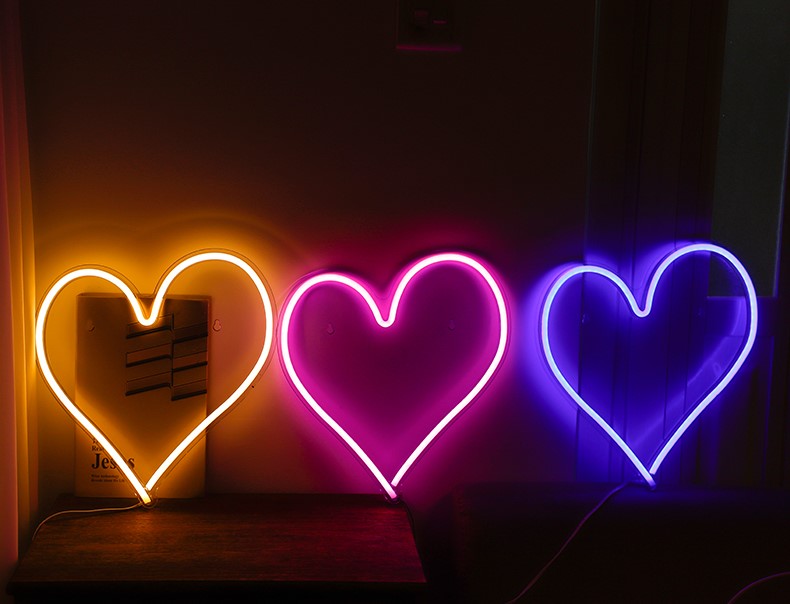 Heart-Shaped Neon Wall Lights | Aesthetic Decor Shop