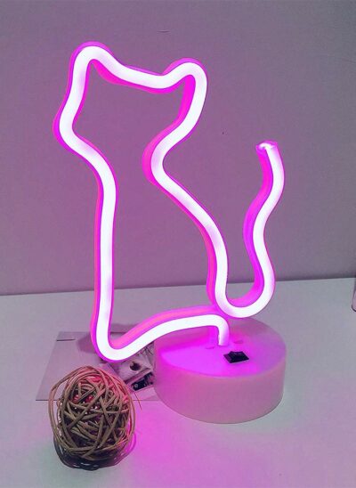 Cat LED Neon Lamp with Base