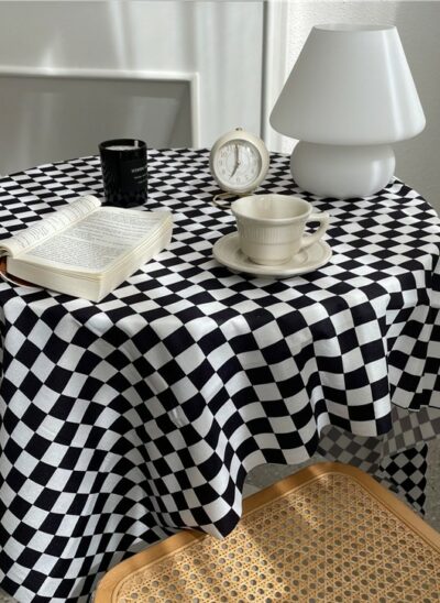 Black and White Checkered Table Cloth