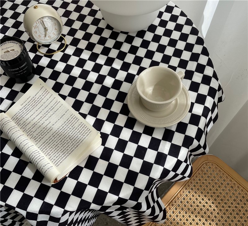 Black and White Checkered Table Cloth | Aesthetic Decor Shop