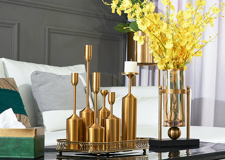 Golden Candle Holders Set | Aesthetic Decor Shop