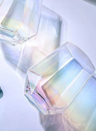Holographic Hexagonal Drinking Glass