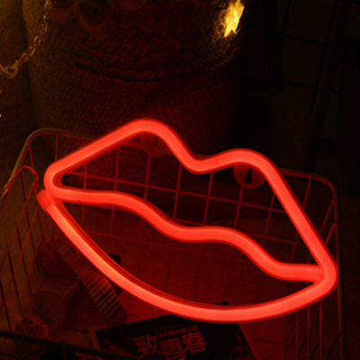 Red Lips Neon Light | Aesthetic Decor Shop