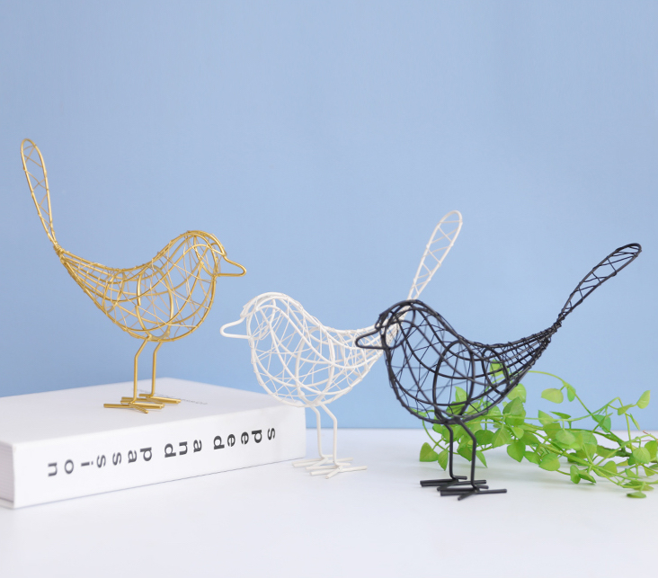 Abstract Wire Bird Figurines