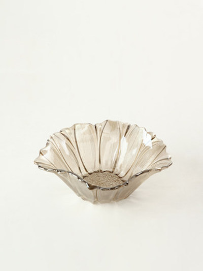 Amber Grey Flower Shaped Glass Bowls | Aesthetic Decor Shop