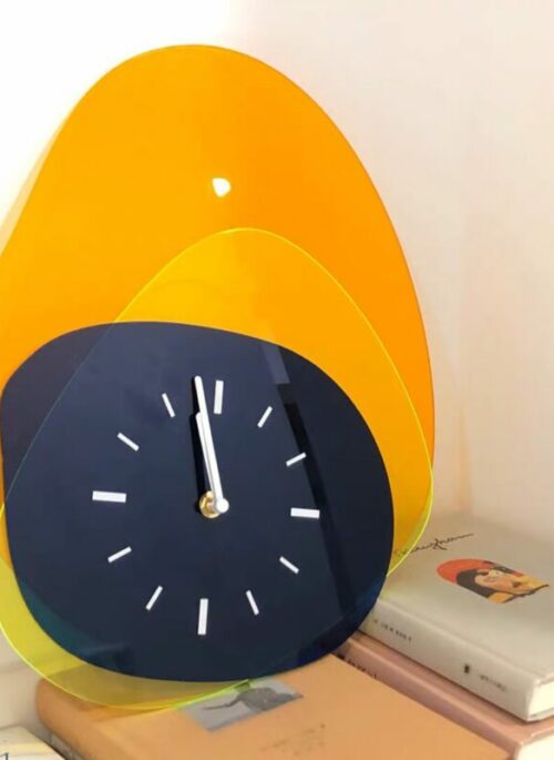 Blue and Yellow Acrylic Abstract Wall Clock
