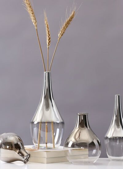 Silver and Clear Ombre Vase