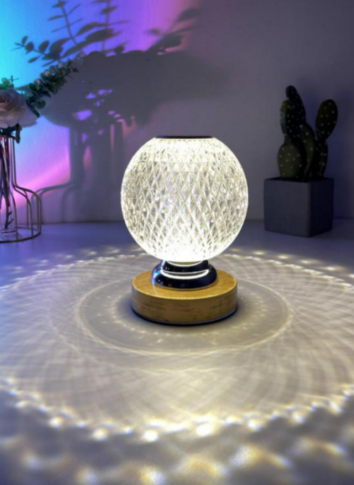 Diamond Pattern Clear Acrylic Mini Sphere Lamp