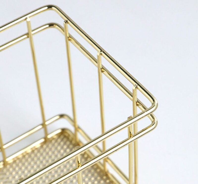 Gold Metal Wire Storage Baskets | Aesthetic Decor Shop