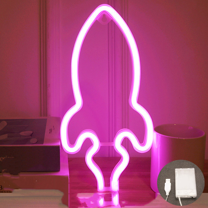 Rocket Wall Hanging LED Neon Light Aesthetic Decor Shop