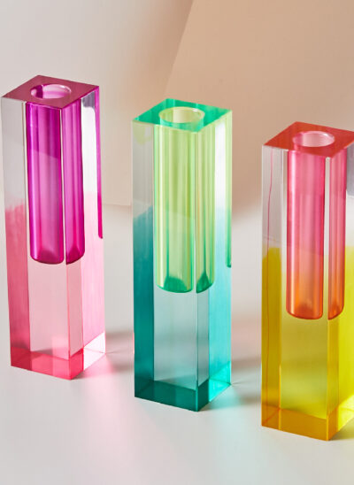 Tall Rectangular Plexiglass Vase
