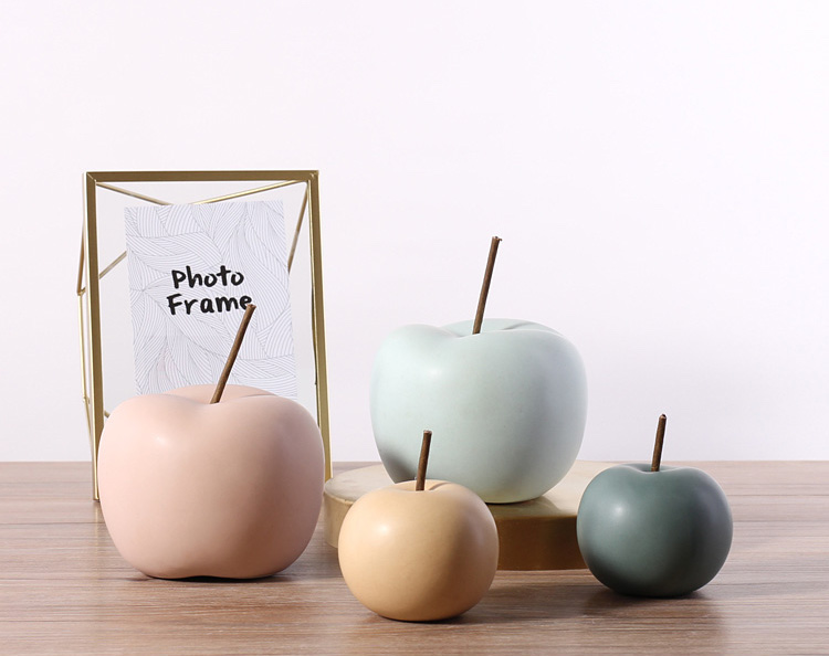 Pastel Ceramic Apple Figurines