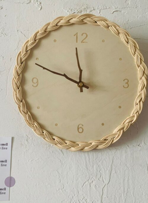Wooden Clock with Braided Detail Frame