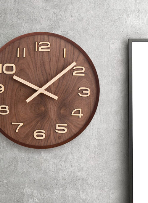 Wooden Dark and Light Brown Round Wall Clock