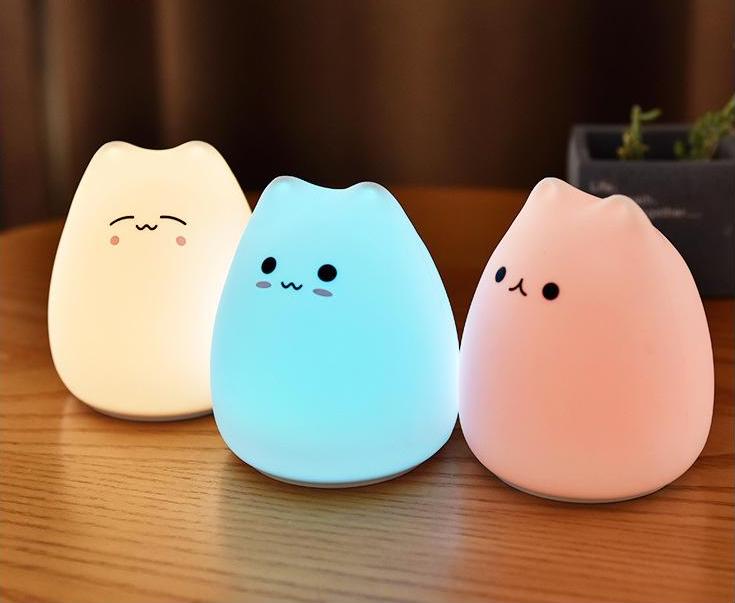 Color Changing Silicone Cat LED Lamp | Aesthetic Decor Shop