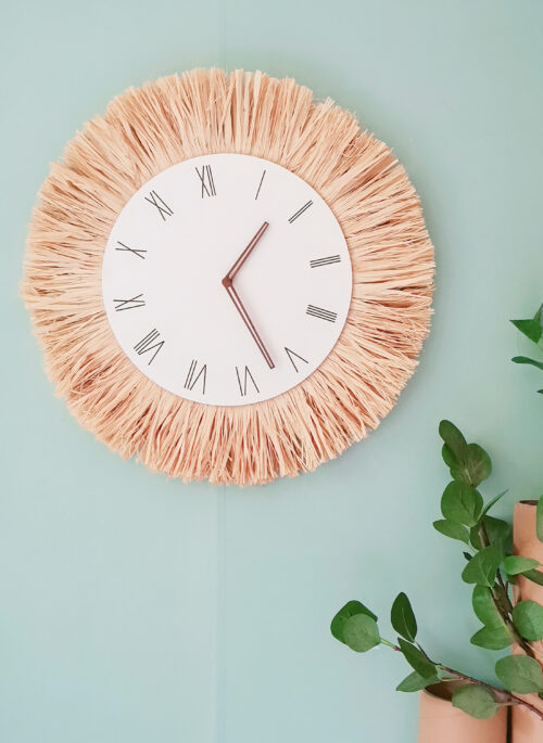Hand-Woven Straw Wall Clock