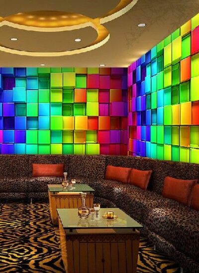 Stereoscopic Colorful Cube Mural Wallpaper