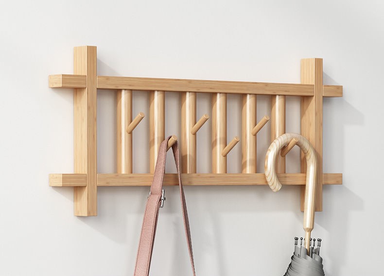 Rectangular Bamboo Wall Hooks