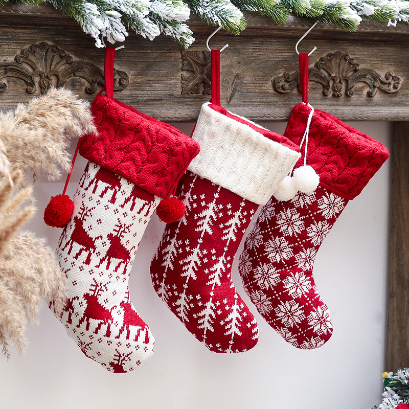 Knitted Christmas Stocking | Aesthetic Decor Shop