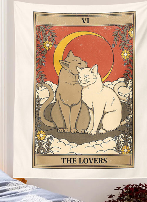 The Lovers Cat Tapestry