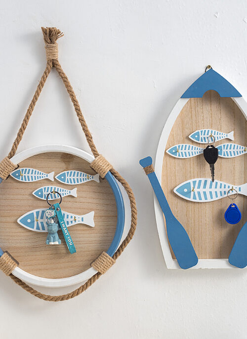 Wooden Boat Themed Wall Hooks