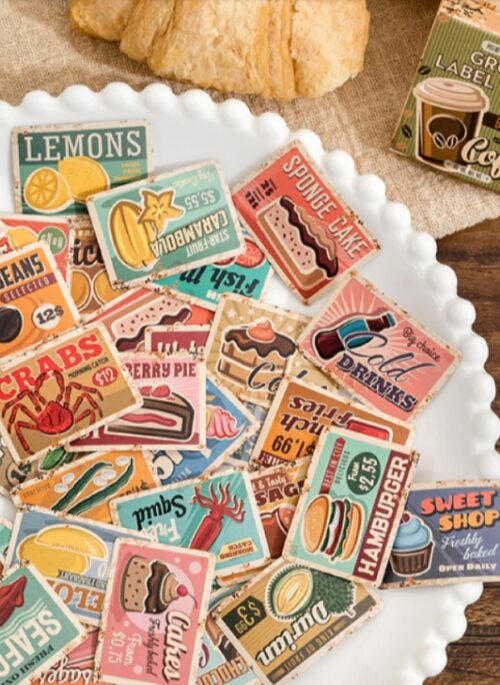 Retro Food Label Stickers