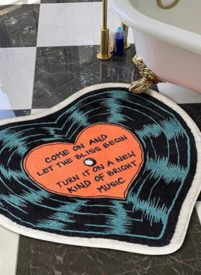 Heart-Shaped Vinyl CD Rug